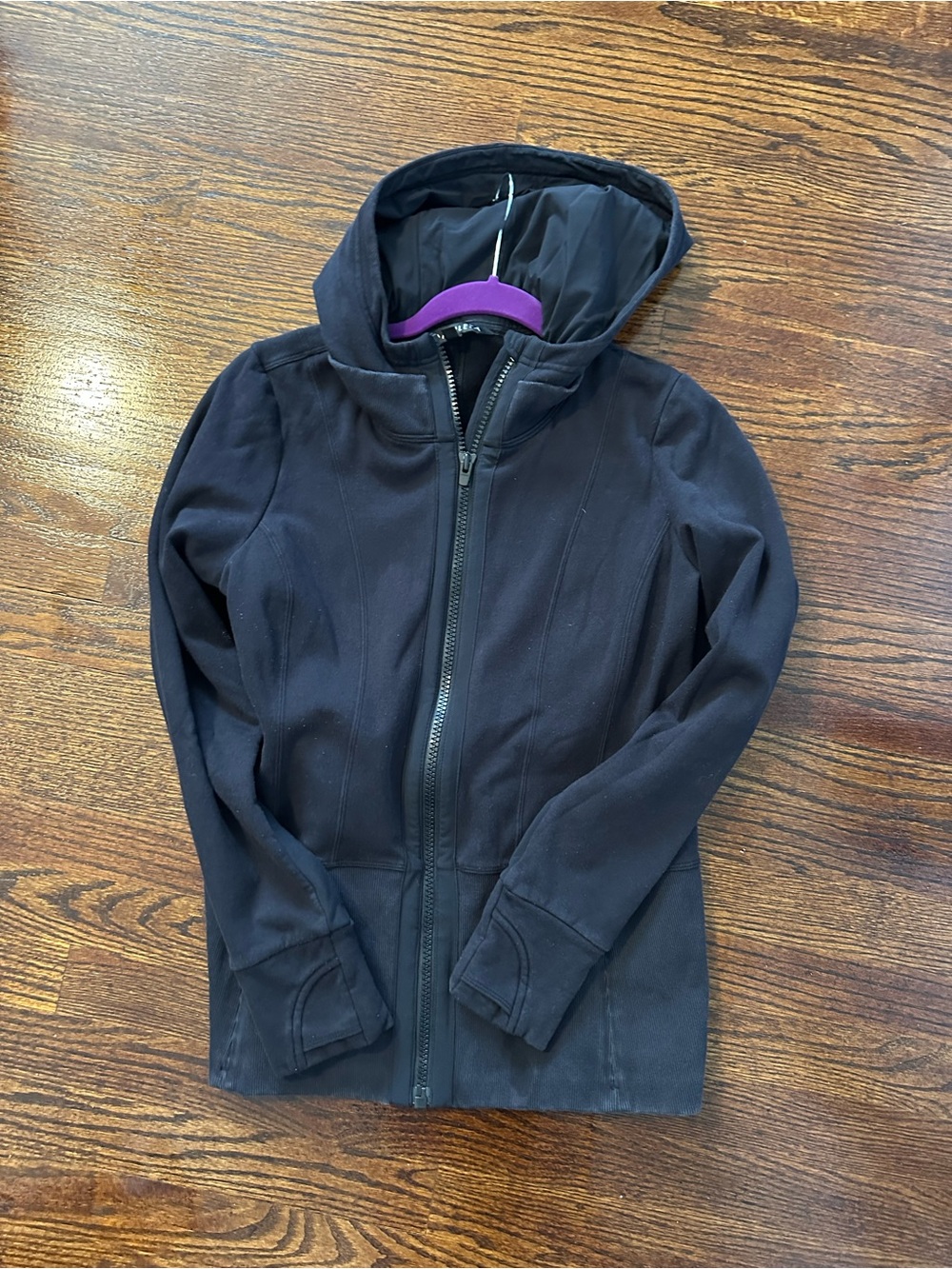 Athleta Black Hooded Sweater